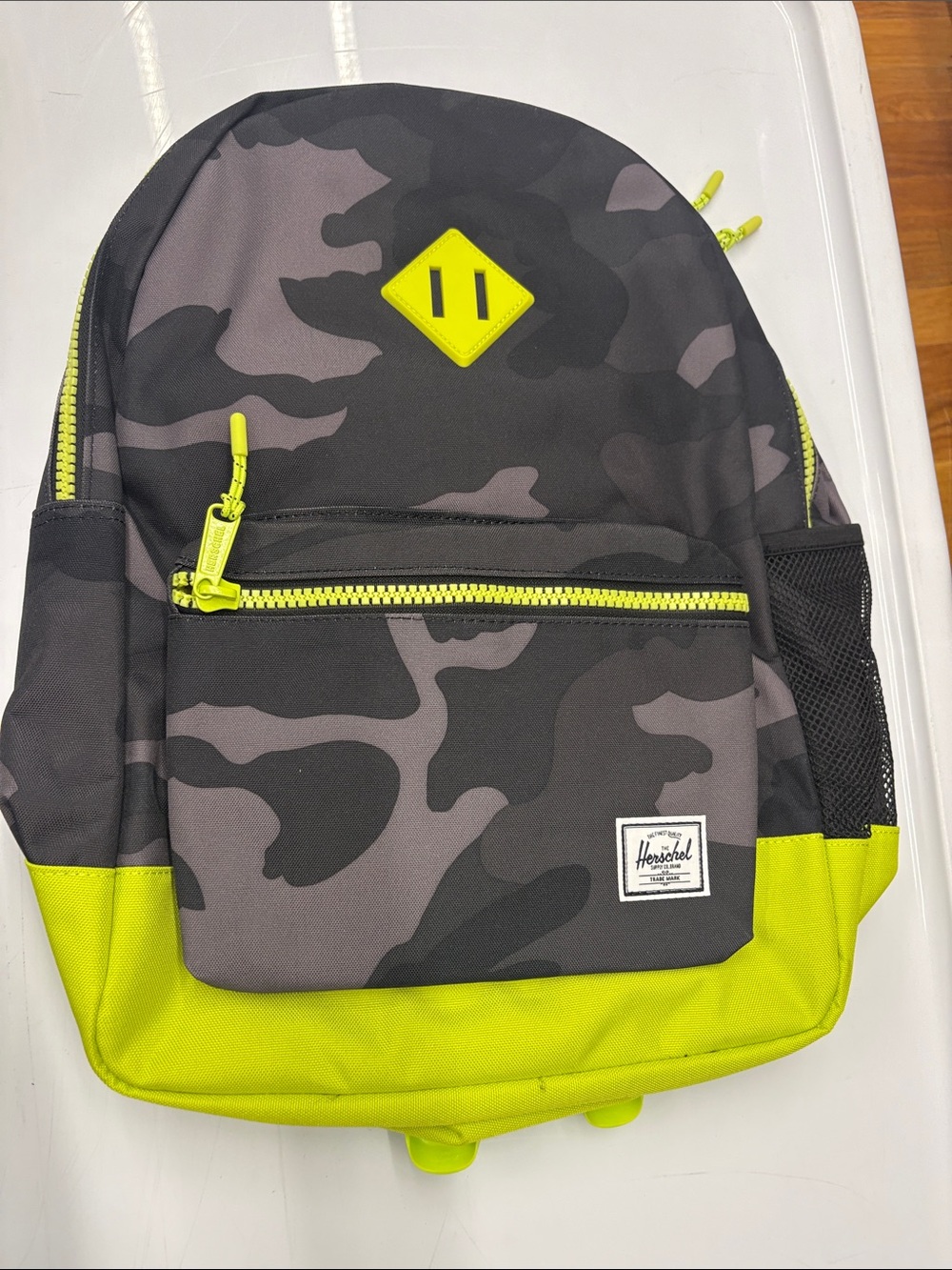 Herschel Supply Company Black Camo Backpack with Neon Yellow Accents